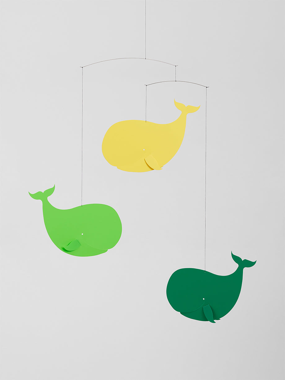 Flensted Mobiles | Happy Whales | Yellow & Green