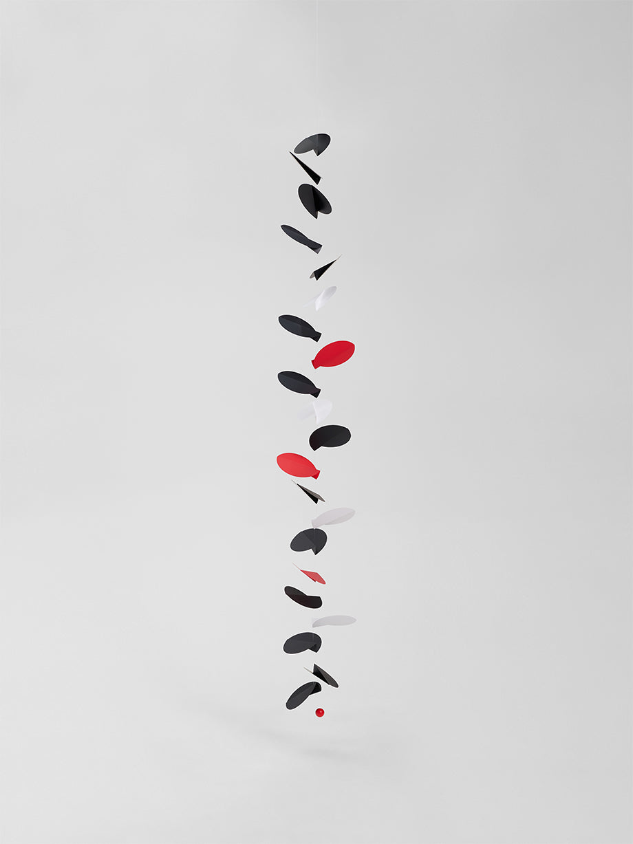 Turning Leaves | Black, Red & White | Size L.