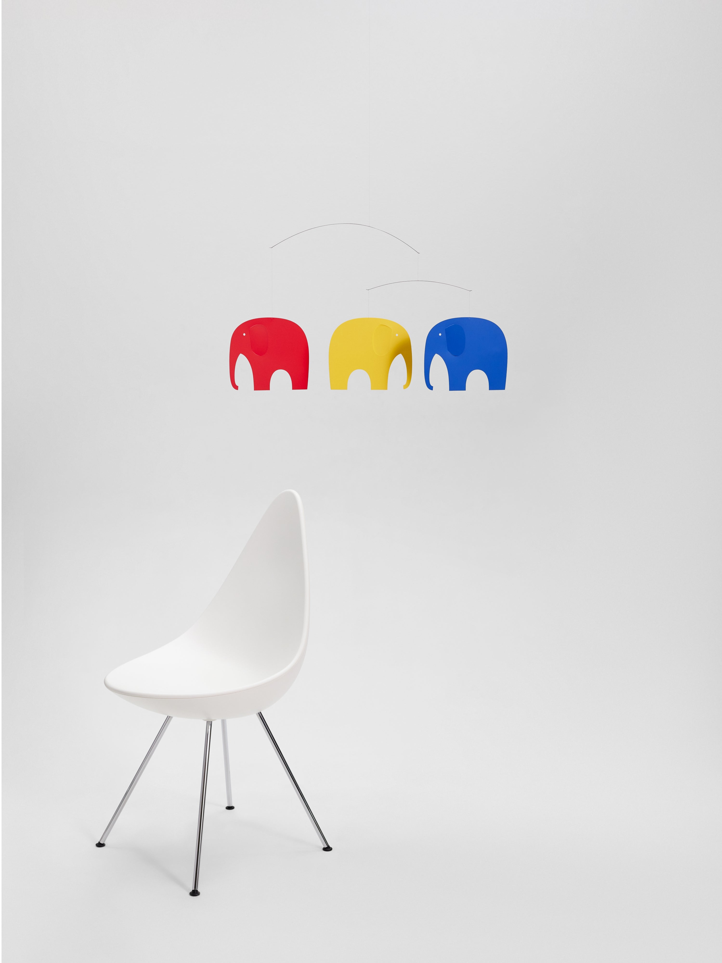 Flensted Mobiles | Elephant Party | Red, Blue & Yellow